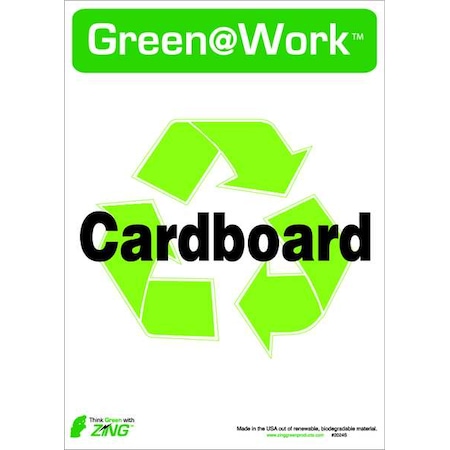 Zing Green at Work, Green at Work(TM) Cardboard (Recycle Symbol), 10 in W x 14 in H, Rectangle, Plastic 2024S