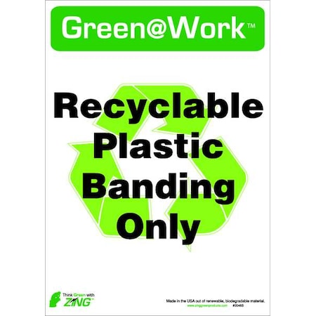 Zing Recycle Label, 14" Height, 10" English, 2046S, PK5 2046S