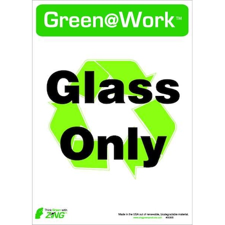 Zing Recycle Label, 14" Height, 10" English, 2030S, PK5 2030S