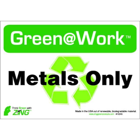 Zing Green at Work, Metals Only, 10 in W x 7 in H, Horizontal Rectangle, Plastic 1041S