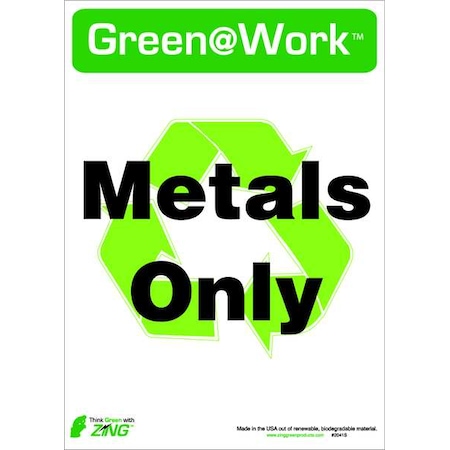 Zing Recycle Label, 14" Height, 10" English, 2041S, PK5 2041S