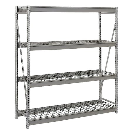 Lyon Add-On Bulk Storage Rack, 48 in D, 96 in W, 4 Shelves, Dove Gray DD67535W
