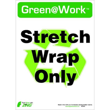 Zing Recycle Label, 14" Height, 10" English, 2050S, PK5 2050S