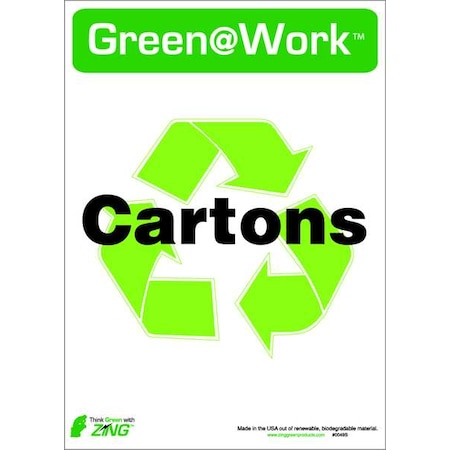 Zing Green at Work, Cartons, 10 in W x 7 in H, Horizontal Rectangle, Plastic 0049S