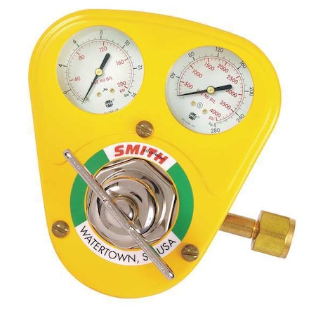 Smith Equipment Gas Regulator, Oxygen, Single Stage, 0.825"-14 Inlet, 9/16"-18 Outlet, 175 psi 40-175-540S
