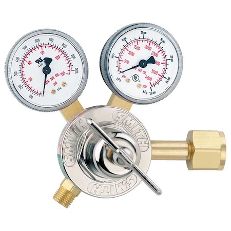 Smith Equipment Gas Regulator, Oxygen, Single Stage, 0.825"-14 Inlet, 9/16"-18 Outlet, 100 psi 30-100-540
