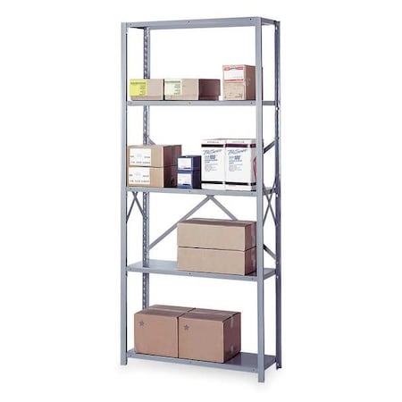 Lyon Metal Shelving Unit, 18"D x 36"W x 84"H, 5 Shelves, Steel DD8006SX