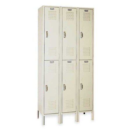 Lyon Wardrobe Locker, 36 in W, 12 in D, 66 in H, (2) Tier, (3) Wide, Putty PP52423SU