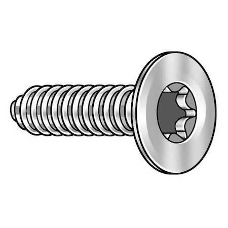 Tamper-Pruf Screws Sheet Metal Screw, #2 x 1/2 in, Zinc Plated Steel Flat Head Torx Drive, 50 PK 440350