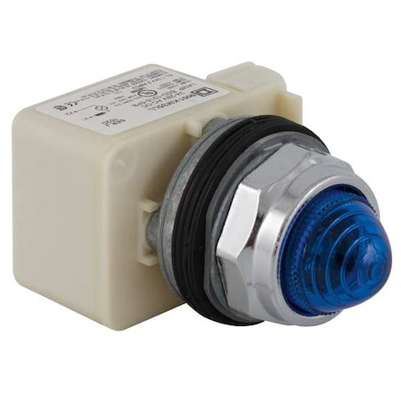 Schneider Electric Pilot Light, LED, 120V, 30mm, Chrome, BL 9001KP38LLL9