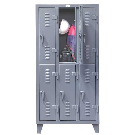Strong Hold Wardrobe Locker, 38 in W, 18 in D, 78 in H, (2) Tier, (3) Wide, Dark Gray 36-18-2TSL