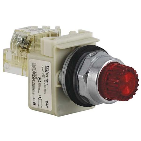 Schneider Electric Illuminated Push Button, 30 mm, 1NO/1NC, Red 9001K2L1RH13