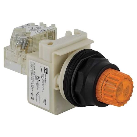 Schneider Electric Illuminated Push Button, 30 mm, 1NO/1NC, Amber 9001SK2L1AH13
