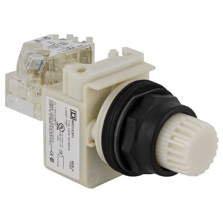 Schneider Electric Illuminated Push Button, 30 mm, 1NO/1NC, White 9001SK2L1WH13