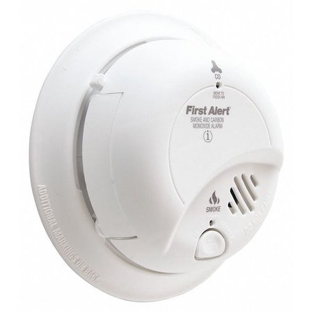 Brk Carbon Monoxide and Smoke Alarm, 85 dB @ 10 ft, 9V, Electrochemical, Ionization Battery Backup: No SCO2B