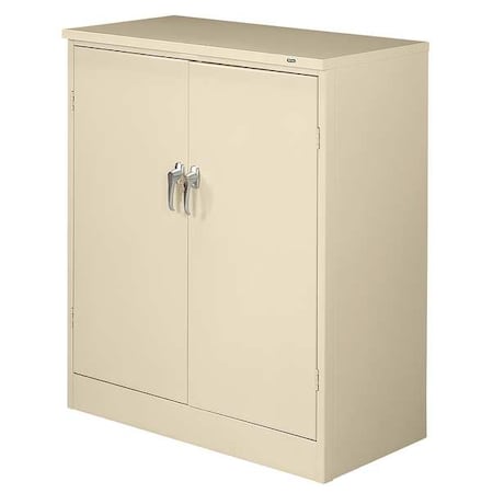 Tennsco Shelving Storage Cabinet, 42 in H, 36 in W, 24 in D, Swing, Keyed, Putty, 2 Shelves, 0 Drawers 2442PY
