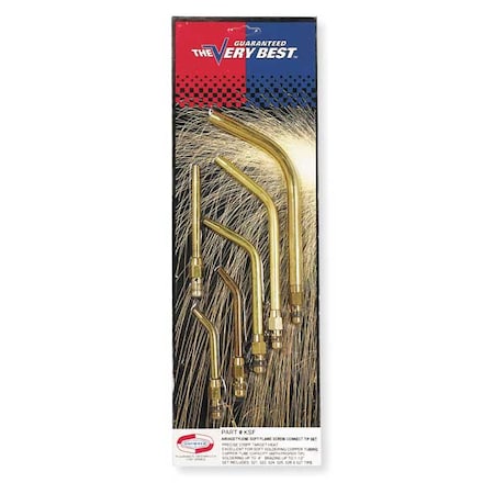 Uniweld Screw Connect Soft Flame Tip Set, Sof Flame Series, Acetylene KSF