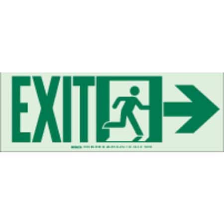 Brady Exit Sign, Polyester, 14" W, 5" H, Exit, White 81806