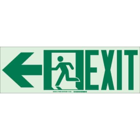 Brady Exit Sign, Polyester, 21" W, 7" H, Exit, White 114658