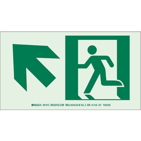 Brady Exit Sign, Polyester, 9" W, 5" H, No Legend, White 81911