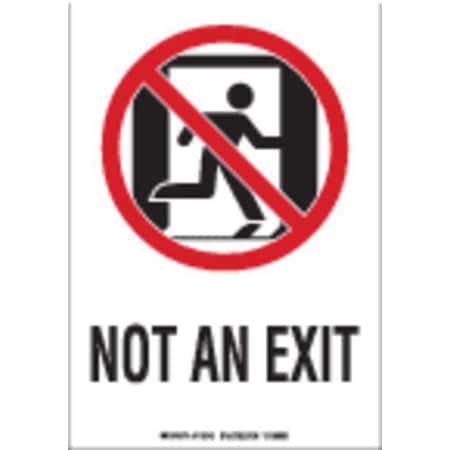 Brady Exit Sign, Plastic, 7" W, 10" H, Not An Exit, White 115143