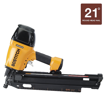 Bostitch Air Framing Nailer, Full Rnd, 21 Deg, Plast F21PL2
