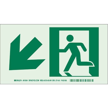 Brady Exit Sign, Aluminum, 14" W, 5" H, No Legend, White 81896