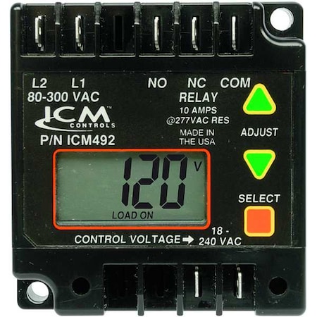 Icm Line Voltage Monitor, Manual or Automatic Reset, 80 to 300, Single, - ICM492D