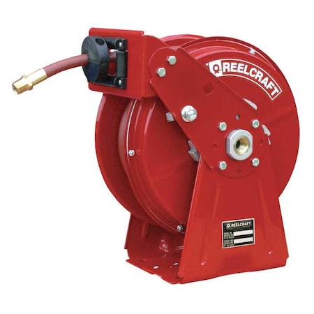 Reelcraft Spring Return Hose Reel, 3/8 in Hose Diameter, 35 ft Length, 300 psi Max. Pressure, Red DP5635 OLP