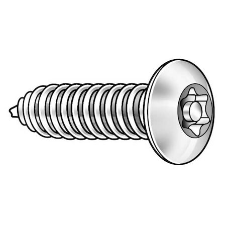 Tamper-Pruf Screws Tamper Resistant Screw, 1/2 in, Black Oxide Finish, Steel, Button Head Torx Drive, 25 PK 81302