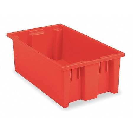 Akro-Mils Stack & Nest Storage Container, 9 gal, 19-1/2 in L x 15-1/2 in W x 10 in H, Red 35190RED