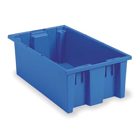 AKRO-MILS Stack & Nest Container, Blue, Industrial Grade Polymer, 19 1/2 in L, 15 1/2 in W, 10 in H 35190BLUE