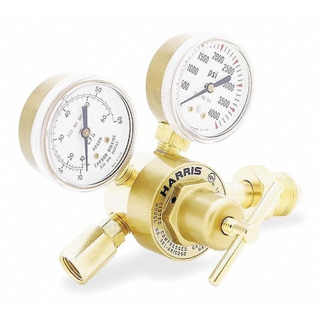 Harris Flow Gauge Regulator, Argon, Single Stage, 0.965"-14 Inlet, 5/8"-18 Outlet, 0 to 60 scfh 301-AR60-580