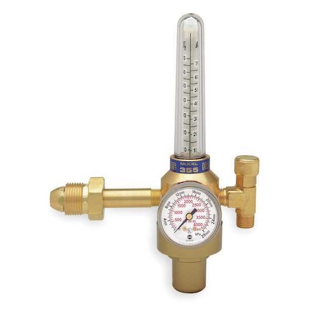 HARRIS Flowmeter Regulator, Single Stage, CGA-580, 20 psig, Use With: Argon, Carbon Dioxide 355-AR-580