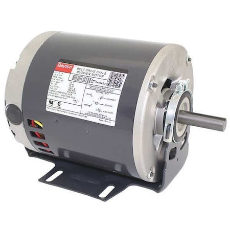 Dayton Split-Phase Belt Drive Motor, 1/3, 1/6 HP, 56 Frame, 115V AC Voltage, 1,725/1,140 Nameplate RPM 5K654