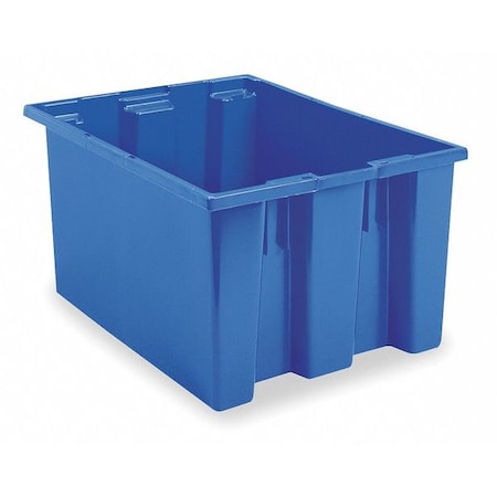 Akro-Mils Stack & Nest Storage Container, 27.4 gal, 29-1/2 in L x 19-1/2 in W x 15 in H, Blue 35300BLUE