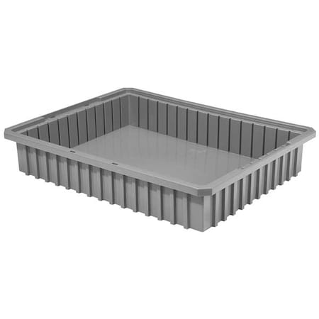 Akro-Mils Industrial Grade Polymer, Divider Box, Gray, 22 3/8 in L, 4 in H 33224GREY