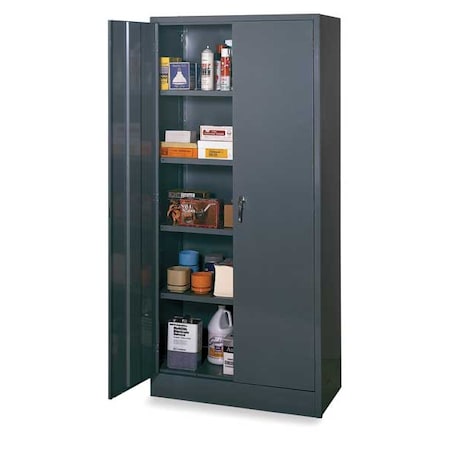 Zoro Select Shelving Storage Cabinet, 78 in H, 36 in W, 24 in D, Swing, Keyed, Gray, 4 Shelves, 0 Drawers 1UFE4