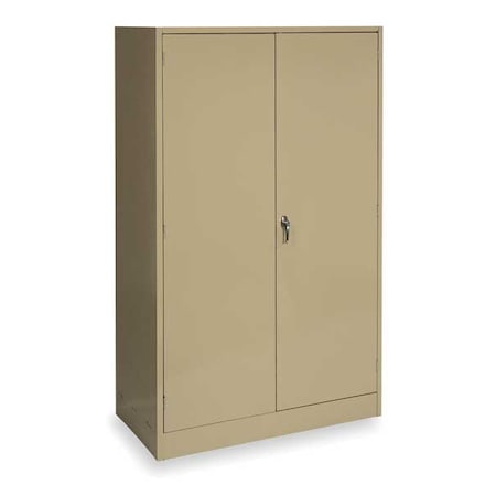 Zoro Select Shelving Storage Cabinet, 78 in H, 48 in W, 22 in D, Swing, Keyed, Tan, 4 Shelves, 0 Drawers 1UFE7