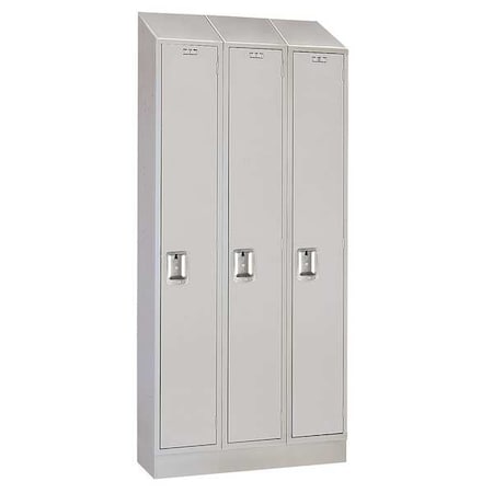 Lyon Antimicrobial Wardrobe Locker, 45 in W, 18 in D, 82 in H, (1) Tier, (3) Wide, Light Gray UGRNS50623HSU