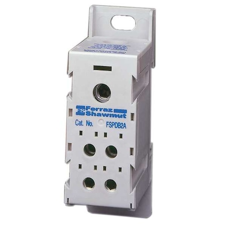 Mersen Power Distribution Block, Finger-Safe, 1 Pole, 175 A Copper, 1,500 V DC, DIN Rail, Screw FSPDB2A