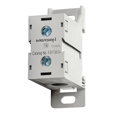 Mersen Power Distribution Block, Finger-Safe, 1 Pole, 175 A Copper, 1,500 V DC, DIN Rail, Screw FSPDB1A
