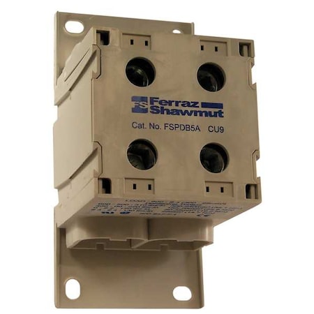 Mersen Power Distribution Block, Finger-Safe, 1 Pole, 840 A Copper, 1,500 V DC, DIN Rail, Screw FSPDB5A