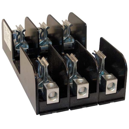 Mersen Open Fuse Block, 61 to 100A Amp Range, 250V AC/DC Volt Rating, 3 Poles, Box Lug 21038R