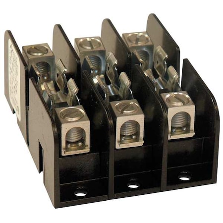 Mersen Open Fuse Block, T UL Class, 300V AC/DC Volt Rating, 3 Poles, Box Lug 30308T