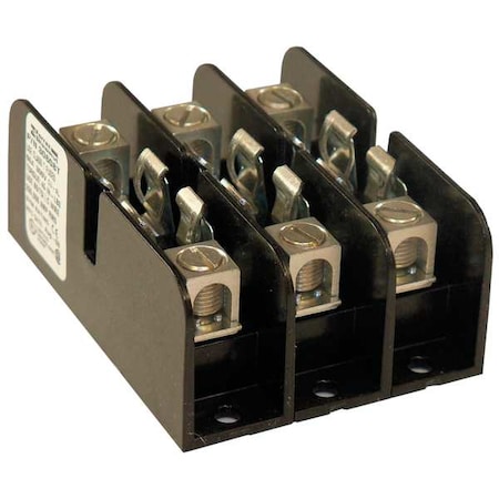 Mersen Open Fuse Block, 31 to 60A Amp Range, 300V AC/DC Volt Rating, 3 Poles, Box Lug 30608T
