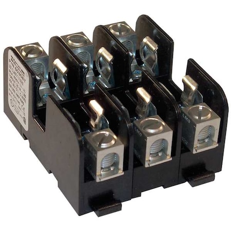 Mersen Open Fuse Block, 0 to 30A Amp Range, 600V AC/DC Volt Rating, 3 Poles, Box Lug 60308T