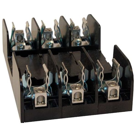 Mersen Open Fuse Block, 31 to 60A Amp Range, 600V AC/DC Volt Rating, 3 Poles, Box Lug 60608R