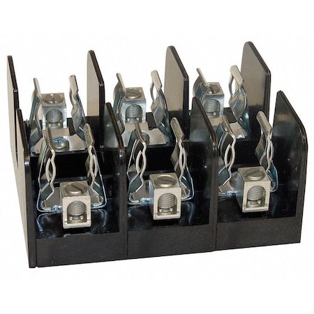 Mersen Open Fuse Block, 31 to 60A Amp Range, 600V AC/DC Volt Rating, 3 Poles, Box Lug 60608T