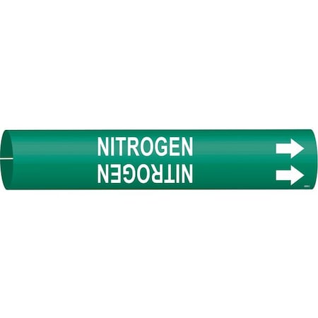 Brady Pipe Marker, Nitrogen, Gn, 2-1/2 to3-7/8 In 4099-C